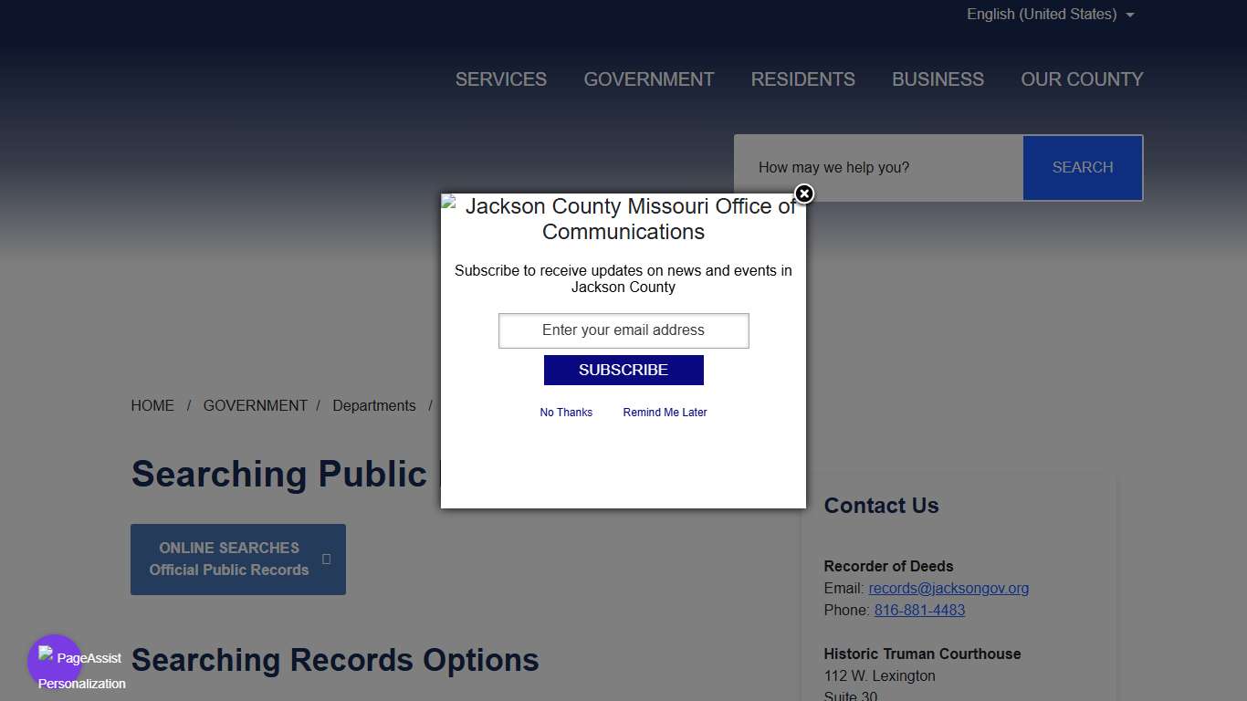 Searching Public Records - Jackson County MO