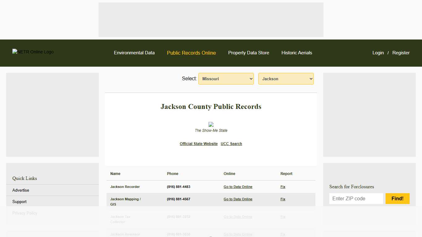 NETR Online • Jackson • Jackson Public Records, Search Jackson Records, Jackson Property Tax, Missouri Property Search, Missouri Assessor